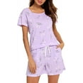 thumbnail image 2 of Women's Short Sleepwear for Women Short Pyajama S-2XL,Purple Rabbit, 2 of 4