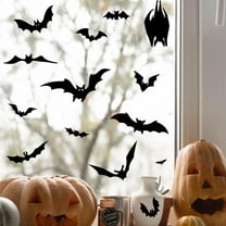 Halloween Small Set of 30 Assorted Bats Vinyl Lettering wall decal (Range in size 2"- 10" Black)