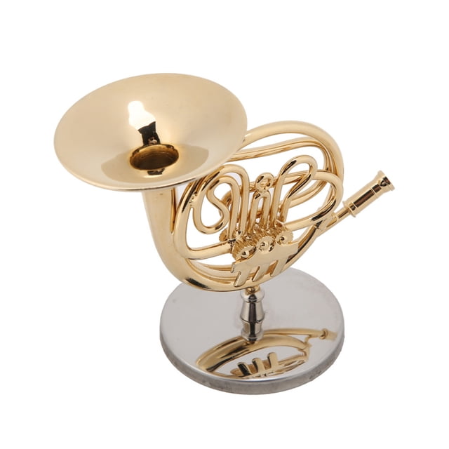 Adorno de trompa francesa, miniatura de 4 pulgadas, instrumentos franceses en miniatura, trompa francesa en miniatura, funcionalidad versátil