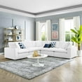 thumbnail image 2 of Sectional Sofa Set, Faux Vegan Leather, White, Modern Contemporary Urban Design, Living Lounge Room Hotel Lobby Hospitality, 2 of 10