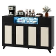thumbnail image 1 of Yiwa Modern Rattan Buffet Cabinet, 47 Inch Sideboard with Storage, LED Lighting, Power Outlet, and Adjustable Shelves, 1 of 8