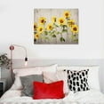 thumbnail image 4 of COMIO  Sunflower Canvas Prints Picture Yellow Bloosom Sunflower Floral Painting Artwork for Home Living Room Bedroom Wall Decor Framed and Stretched Modern Home Decoration, 4 of 4