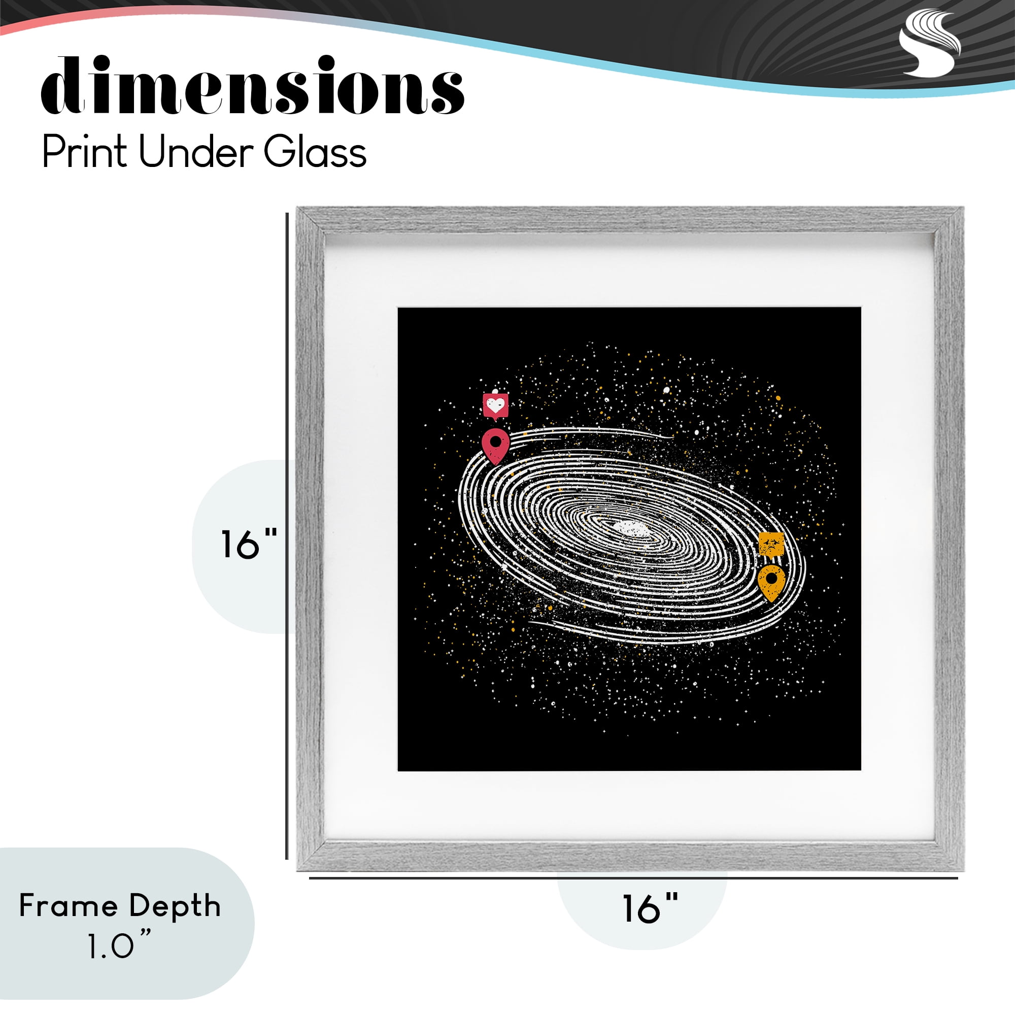 Stupell Industries Love Long Distance Gray Framed Print Under Glass, design by Tobe Fonseca