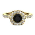 thumbnail image 4 of Black diamond Engagement Ring for Women Cushion Halo Diamond Ring 14K Gold 0.75 Carat (F,VS1), 4 of 5