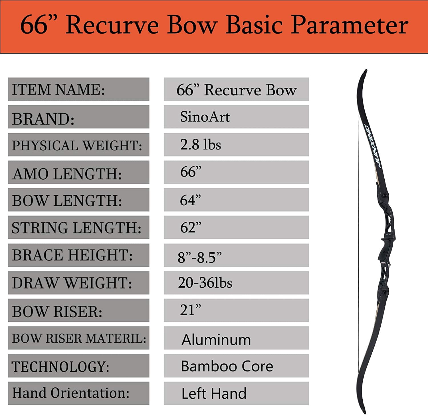 66" Metal Riser Takedown Recurve Bow Adult Archery Competition Athletic Bow Weights 20 22 24 26 28 30 32 34 36 LB Right Handed Archery Kit