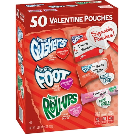 Valentine's Gushers, Fruit by the Foot, and Fruit Roll-Ups, Variety ...