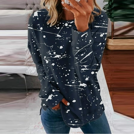 

Aueoeo Warm Clothes for Women Womens Sweat Shirt Women s Fashion Printed Loose T-Shirt Long Sleeves Blouse Crew Neck Casual Tops Sweatshirt Hoodies