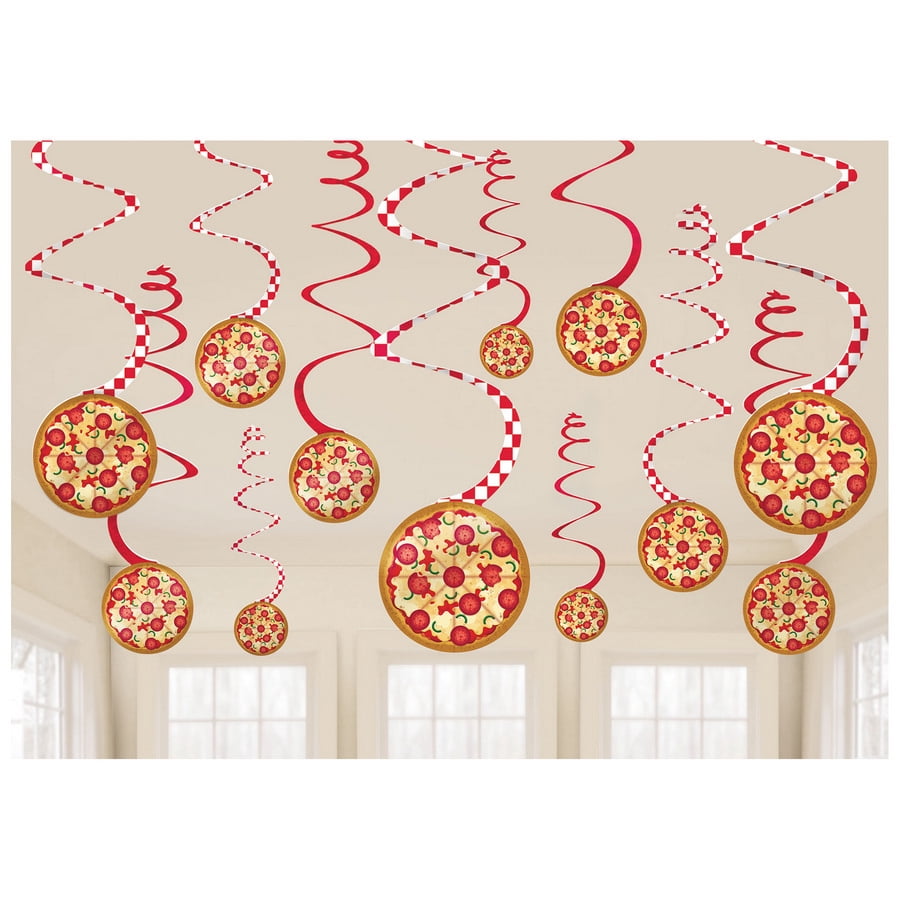 Pizza Party Swirl Decorations (12)