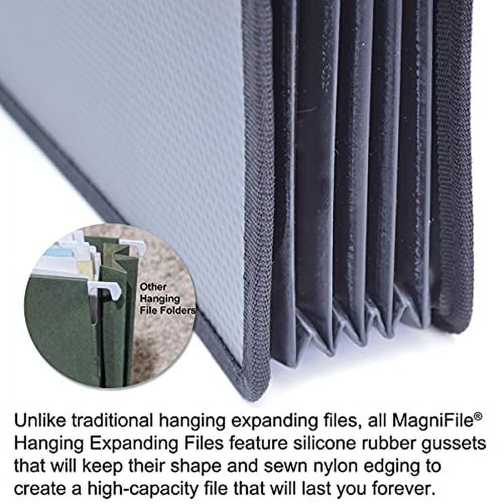 Ultimate Office MagniFile™ High-Capacity Hanging File Folders, 5" Expanding Files With Silicone Rubber Gussets and Sewn Nylon Edges (Set of 2)