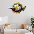 thumbnail image 4 of Decoraciones de hierro con peces, colgante artesanal de pared, tema de playa, decoraciones de pared para jardín, piscina Amarillo BLESIY Decoraciones de pared, 4 of 7