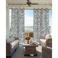 thumbnail image 4 of Farmhouse Flower Blackout Curtains 45 Inches Long for Bedroom, Botanical Vintage Light Blue Leaf Thermal Insulated Room Darkening Black Out Window Curtain Panels Grommet Drapes for Living Room, 4 of 8