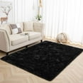 thumbnail image 6 of TWINNIS Luxury Fluffy Rugs Ultra Soft Shag Rug Carpet for Bedroom Living Room,Kids Room, Nursery,5.3x7.6Feet,Black, 6 of 7