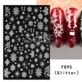 thumbnail image 1 of Pegatina de uñas de copos de nieve con purpurina blanca 3D, suéter reflectante de invierno dorado, Estrella bailarina, árbol de Navidad, Año Nuevo, punta para manicura, 1 of 7