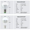 thumbnail image 2 of DYstyle LED 1-10 Pack LED RGB Bulb Lamp E14 E27 B22 GU10 MR16 AC85-265V 3W RGB LED Spot Bulbs Light Magic Holiday RGB lighting+IR Remote Control 16 Colors, 2 of 7