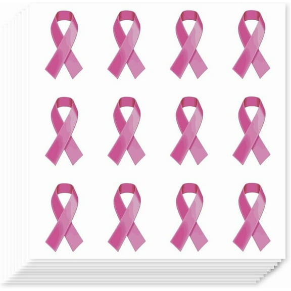 240Pcs Self-Adhesive Planner Stickers Pink Ribbon Decals Breast Cancer Awareness Stickers