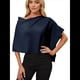 thumbnail image 3 of Poncho para Mujer, Corte Entallado, Chal Versátil, Tejido Suave, Cuello Vuelto, Top Corto Azul Marino un Tamaño, 3 of 10