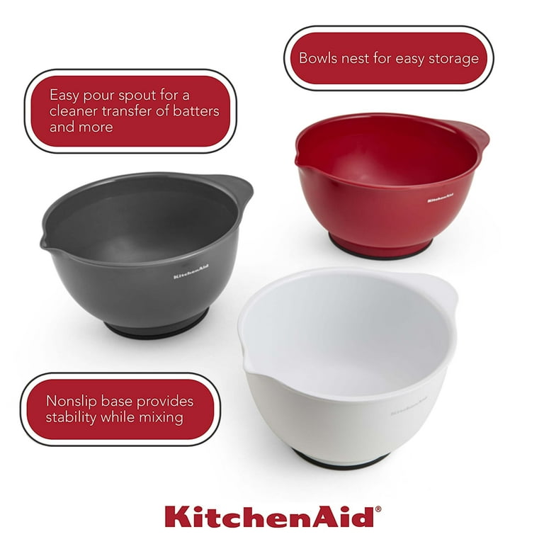 Mixing Bowl Set plastic Nonslip Base KitchenAid Mixing Bowl Set Dishwasher  Safe