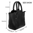 thumbnail image 2 of Lsque Black Pattern Leather Rivet Shoulder Bag – Elegant Genuine Leather & Microfiber PU Crossbody with Detachable Adjustable Strap, 2 of 5