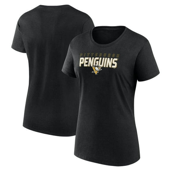 Women's Logo Athletic Black Pittsburgh Penguins Launch Scoop Neck T-Shirt
