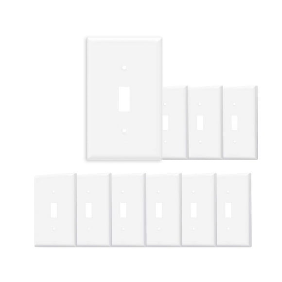 Toggle Wall Plate, Standard Size 1-Gang, Unbreakable Polycarbonate, Wall Plate, Switch Plate, Outlet Cover, Single Toggle Switch, 1 Toggle Wall Plates 10pack