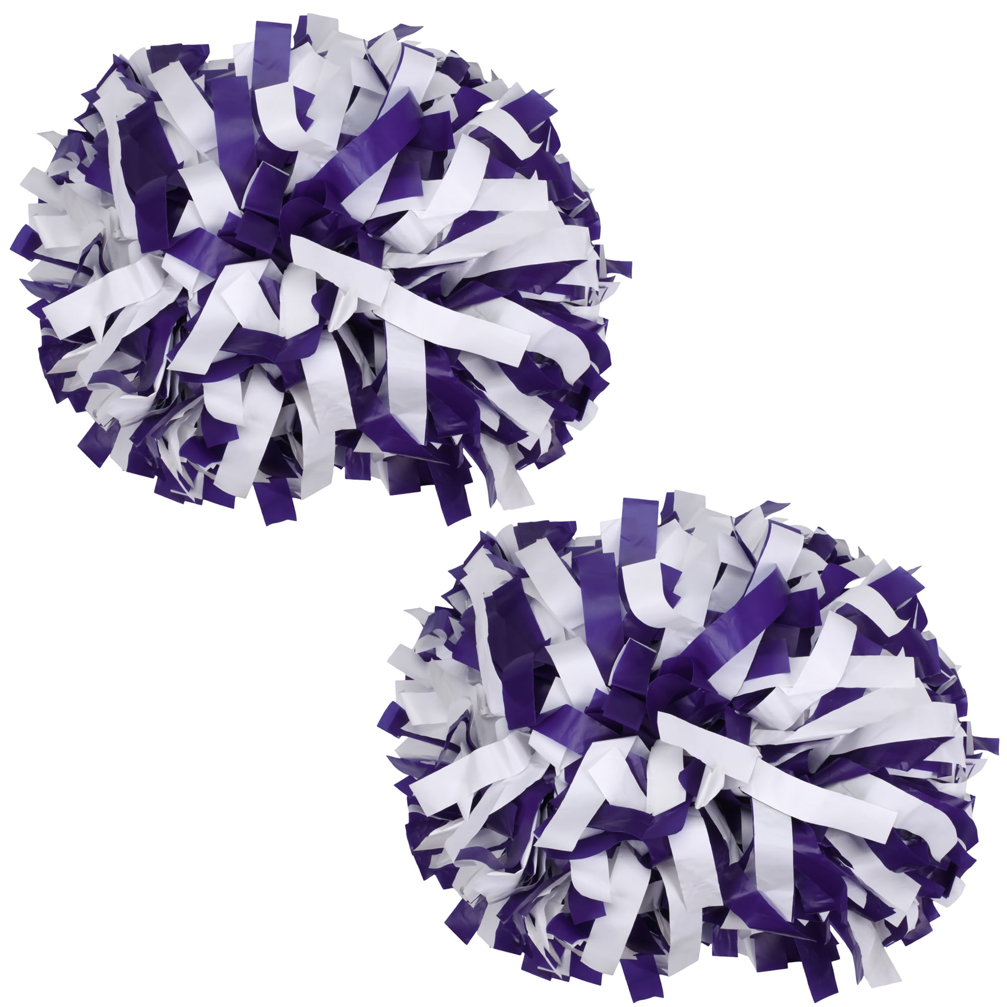Lovecheer 2PCS Cheerleading Pom Poms Purple and White Plastic