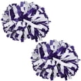 thumbnail image 1 of Plastic Cheer Pom Poms Cheerleading Cheerleader Gear 2 pieces one pair poms(Purple/White), 1 of 2
