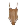 thumbnail image 4 of Birdeem Womens Sexy Perspective Backless Lace Mesh Splice Bodysuit, 4 of 9