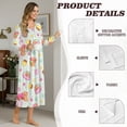 thumbnail image 6 of SEANATIVE Women's Nightdress Button Front Nightgown Long Sleeve Pajama Dress Soft Cozy Full-Length Night Gown Lounging Dress Nightwear Loose Housecoat, XL, Capybara Cake Star Print, 6 of 7