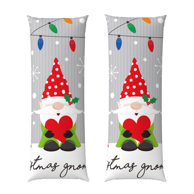 Balery Merry Christmas Gnome1 Funda Protectora para Almohada Corporal de Algodón Hipoalergénico con Cierre(55 x 21 pulgadas), Almohadas No Incluidas