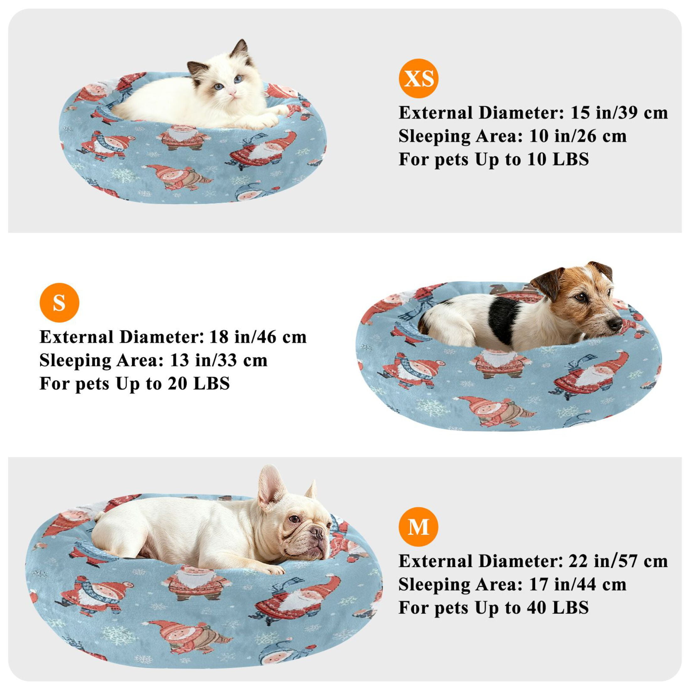 Iauyy Pet Couch Donut Cat Bed for Indoor Cats/Small Dogs Washable & Machine with Non-slip Bottom Calming Cat Furniture, Fantasy-style Hat (XS)