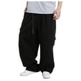 thumbnail image 1 of Ladies' Casual Plus Size Wide Leg Pants Hip Hop Loose Pocket Work Pants, 1 of 4