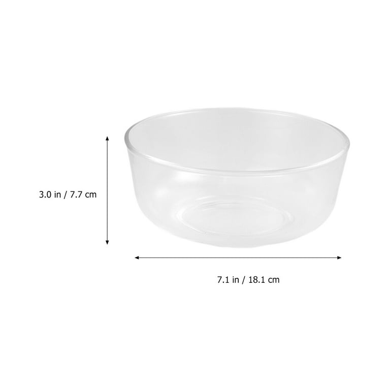Salad Bowl Heat Resistant Glass Transparent Dessert Bowl Instant Noodle Bowl for Serving Fruit Vegetable Breakfast (Without Lid), Size