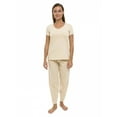 thumbnail image 1 of Pajama Set PJ Cotton Lounge Sleep Wear V-Neck Top & Long Pants by Lunarable, 1 of 3