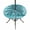 Turquoise, Cyan, Aqua, variant on Round Outdoor Tablecloth with Umbrella Hole and Zipper, Teal Green Palm Tree Tablecloth with Elastic Waterproof, Coastal Tropical Trees Vintage Summer Patio Table Covers for 31" - 35" Pool Tables