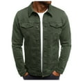 thumbnail image 2 of SHIXIAOO Men's Autumn and Winter Casual Solid Color Jacket Cardigan Buttoned Workwear Denim Jacket Loose Fit Sweater Sweaters for Men Long Heavy Sweater Mens Men Cardigan Sweater Button down Tall, 2 of 6
