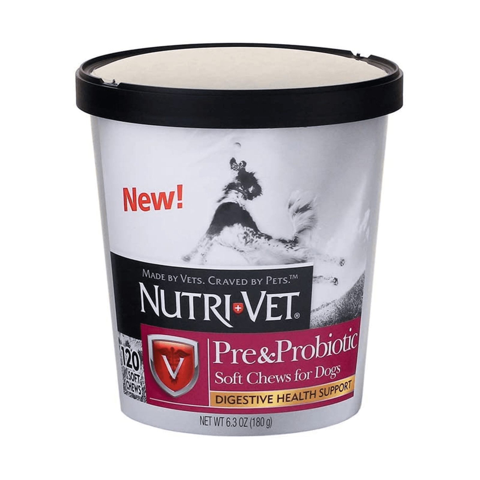 NutriVet Pre & Probiotic Soft Chew Supplements for Dogs, 120 Count