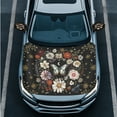 thumbnail image 3 of Yuyamidu Butterfly Car Hood Cover Protector Floral Vehicle Side View Mirror Wrap 3pcs Elastic Car Front Hood Cover Removable Mirror Covers Auto Accessories for Cars Sedans, 3 of 7