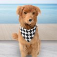 thumbnail image 3 of Teddy Kerchief Long Lifespan Easy To Wear Cotton Checkerboard Grid Dog Bandana For Spring, 3 of 3