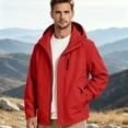 thumbnail image 2 of Rexolia Men’s Waterproof Rain Jacket Hooded Lightweight Breathable Packable Outdoor Hiking Red 2XL, 2 of 6