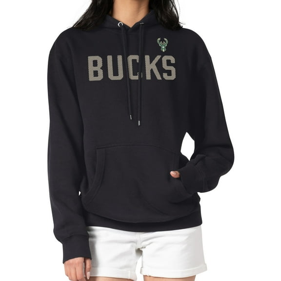 Women's G-III 4Her by Carl Banks Black Milwaukee Bucks Dot Print Pullover Hoodie