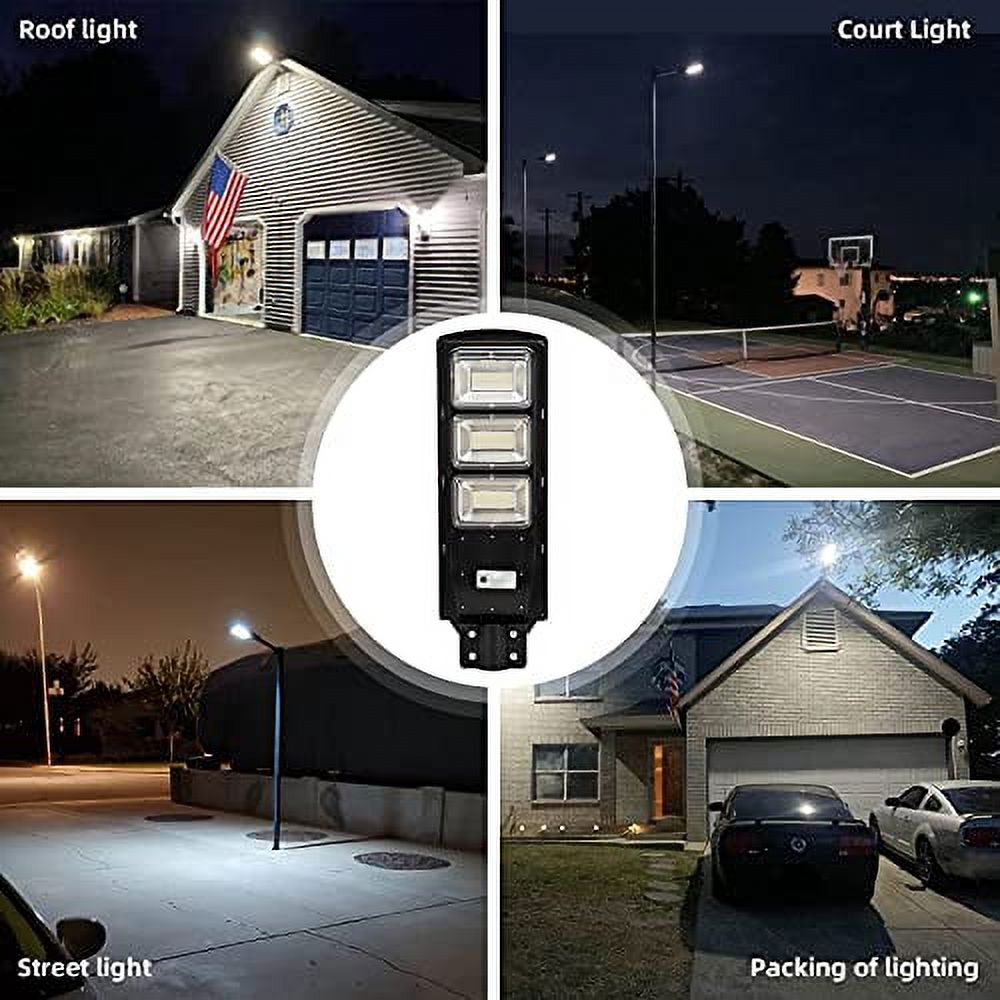 Pack 90 W Led Solar Street Lights Outdoor,180 LED High Lumes W/Light  Control PIR Motion Sensor, Dusk to Dawn Security Led Street Light for  Square,Yard, Garden,Basketball Court-LANGY