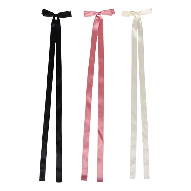 3 pinzas para el pelo con lazo, cinta para el pelo larga, horquillas de satén con lazo mini, pasadores para el pelo para bodas, bonitos accesorios para el pelo