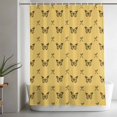 thumbnail image 5 of Yellow Spring Butterfly Standard Shower Curtain Set, Waterproof Shower Curtains for Bathroom, Black Bow Knot Washable Fabric Cloth Bath Curtain for Bathtub Decoration with Hooks 72x72 Inches, 5 of 9