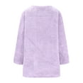thumbnail image 5 of Bcresic Women's Sherpa Fuzzy Sweatshirts Long Sleeve Fleece Pullover Shirts Fall Winter Crewneck Faux Shearling Jumper Tunics Tops with Pockets Loose Comfy Soft Loungwear Outerwear,Purple,XX-Large, 5 of 6