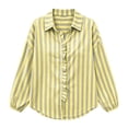 thumbnail image 5 of Beaded Plaid Blouse For Women, Long Sleeve Loose Fit Button Down Shirt, Casual Sparkle Tartan Top, Elegant Womens Fall Winter Tops Yellow XL, 5 of 7