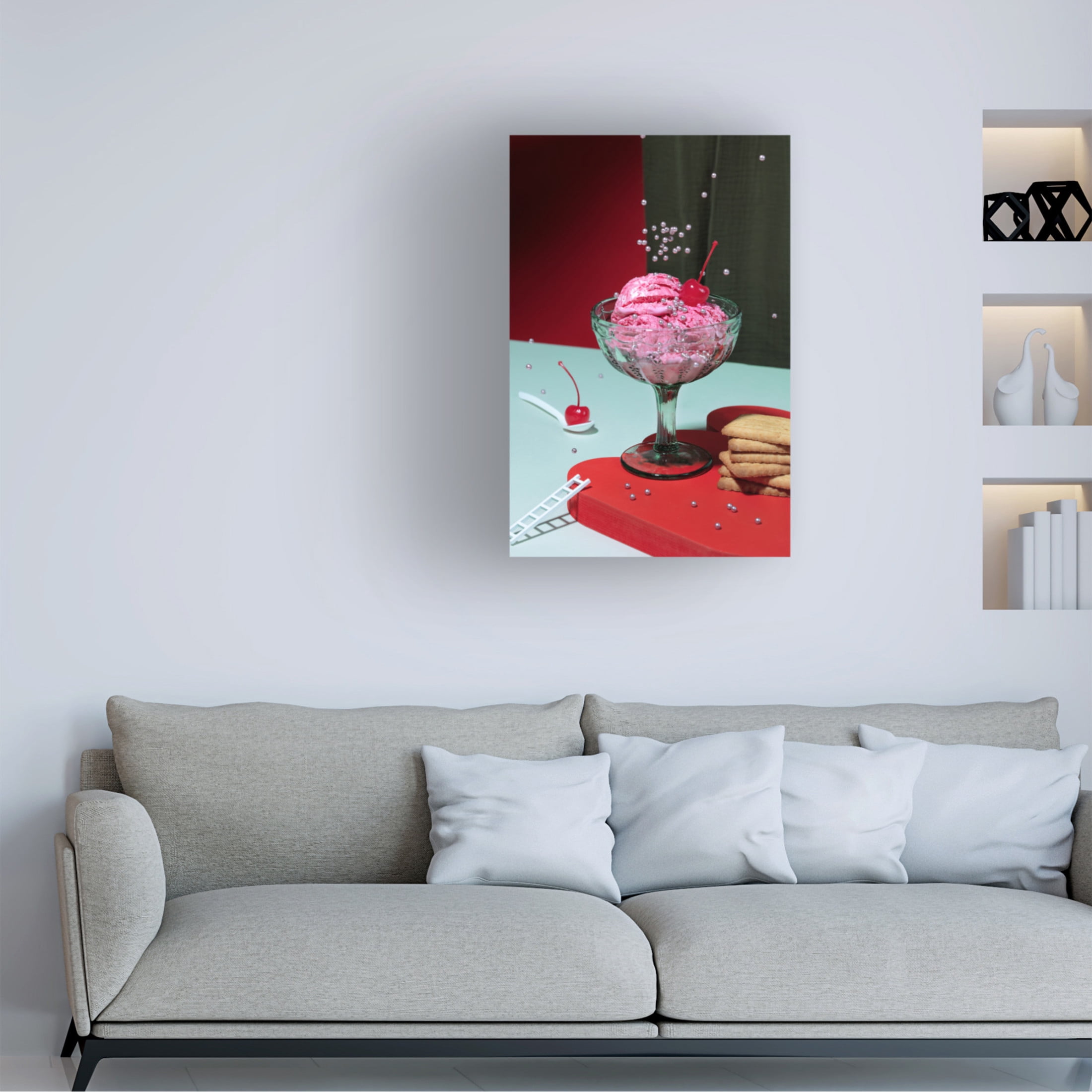 Canvas Wall Art - Julia Ramiro 'Icecream 4' Wall Art for Living Room, Bedroom, or Office D?cor by Trademark Fine Art - 30 x 47 Inches