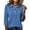 Blue, variant on longantii 3/4 Sleeve Tees for Women Comfy Slip on Campus Polo Shirts Solid Color Collared T-Shirts Button Outfits for Work Office All Season Gray S