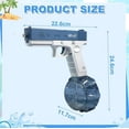 thumbnail image 4 of Pistola de agua eléctrica azul para niños y adultos - Pistola de agua - Juguetes de pistola de agua de plástico - Alcance de hasta 32 pies - Super One To, 4 of 5