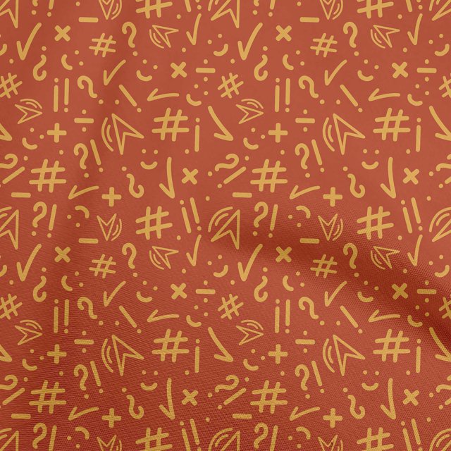oneOone Viscose Jersey Maroon Fabric Numerical Symbols Craft Projects Decor Fabric Printed By The Yard 60 Inch Wide