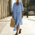 thumbnail image 6 of TaTaai Women's 3-Piece Linen Blend Set with Cardigan, Camisole Top, and Midi Skirt for Casual Layered Look Gift, 6 of 9